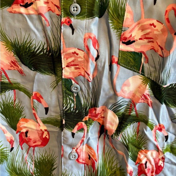 Flamingo Short Sleeve Blouse - Size XL - Picture 3 of 4